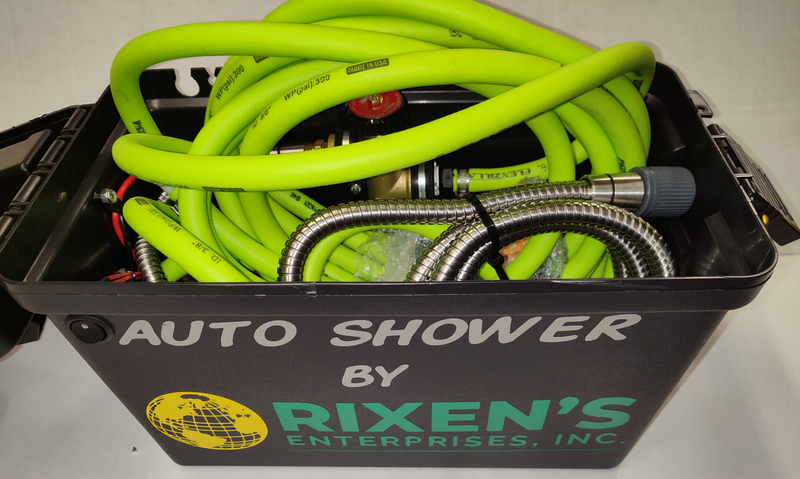Rixens portable shower is lightweight and takes little storage away from other necessities.
